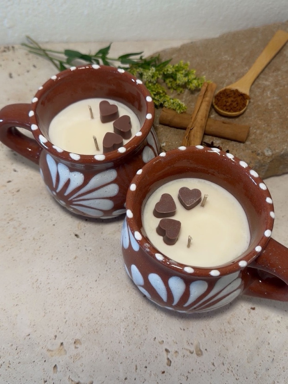 Coffee Scented Candle • Mexican Mug • Vanilla + Cinnamon + Clove • Fall Candle